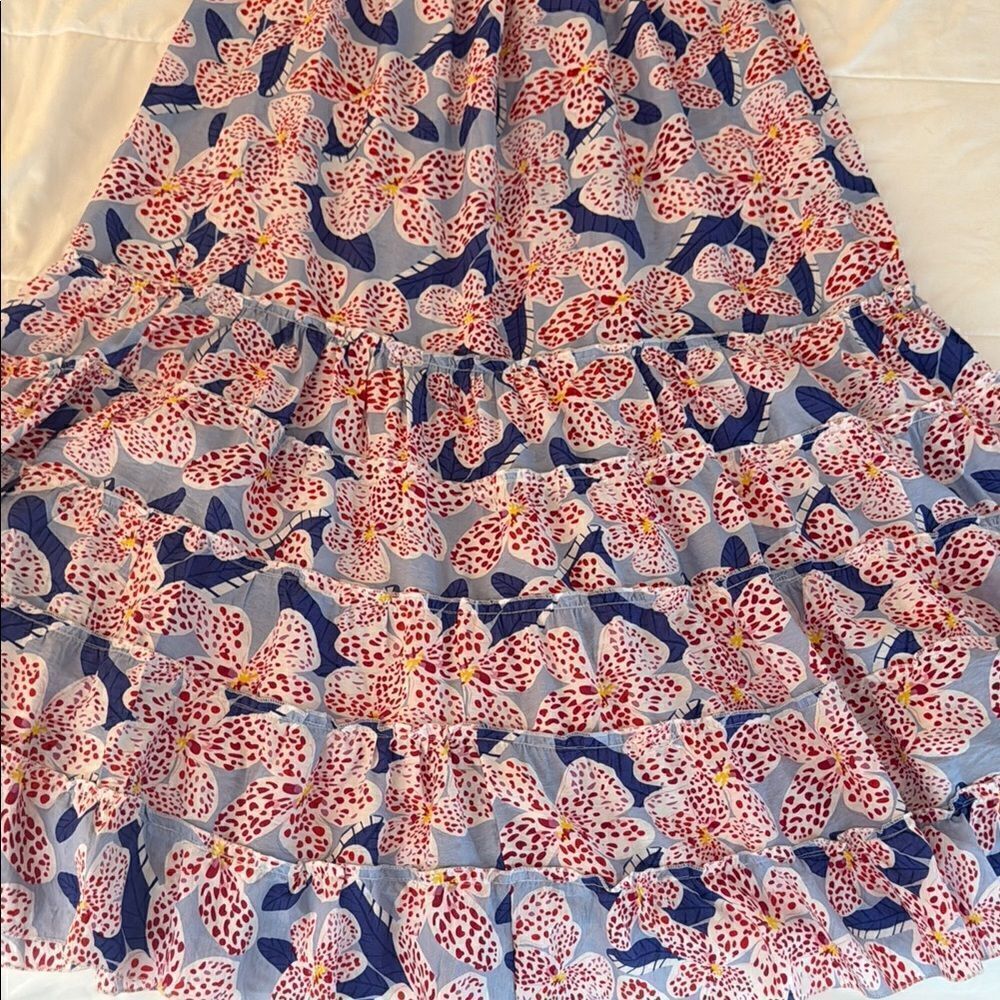 LUMINARY floral print maxi off shoulder dress empire waist‎ cross front Small - Picture 8 of 9